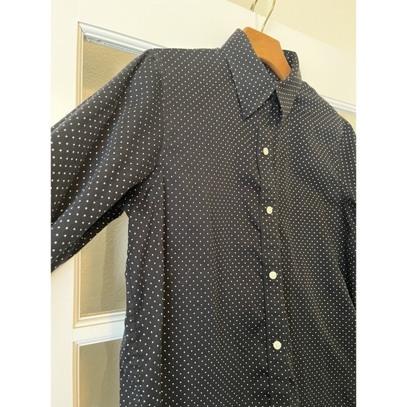 Lauren Ralph Lauren LRL Women's Black White Polka Dot Cotton Button Down Shirt S - Picture 2 of 5